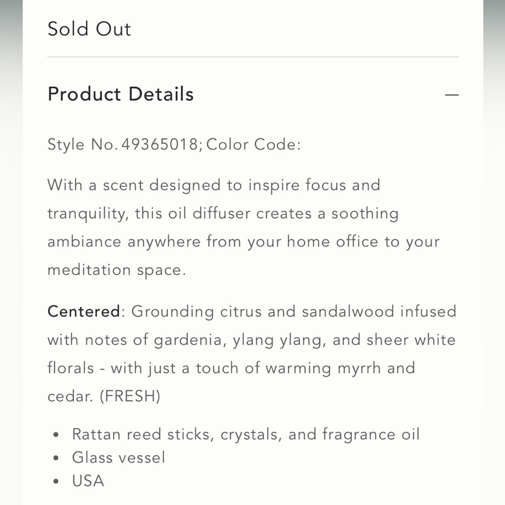 Anthropologie Rituals Reed Diffuser NIB - Picture 3 of 15